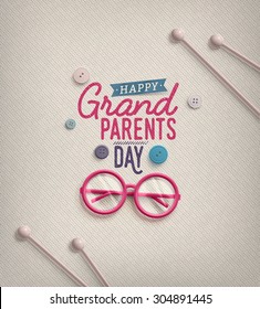 Grandparents Day, greeting card, eps 10