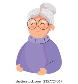 grandparents day old granny icon isolated