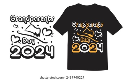 Grandparents day t shirt design, Grandparents day 2024, vector for t shirt.