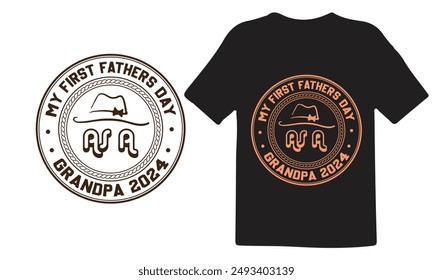 Grandparents day t-shirt design, Typography element, My father's day as a grandpa 2024, Vector for t-shirt.