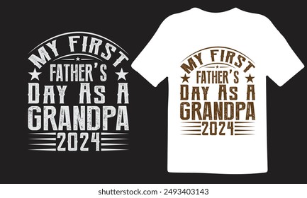 Grandparents day t-shirt design, Typography element, My father's day as a grandpa 2024, Vector for t-shirt.