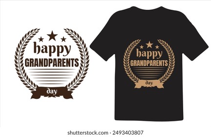 Grandparents day t-shirt design, Typography element, Happy grandparents day, Vector for t-shirt.