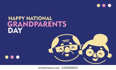 grandparents day vector background with grandpa and grandpa illustration