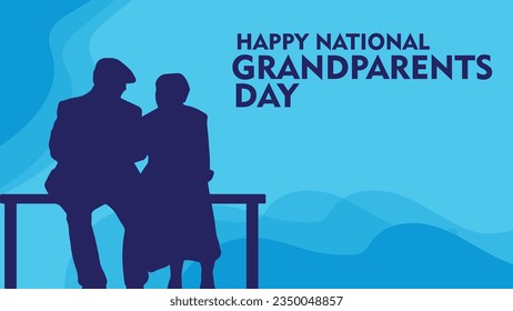 grandparents day vector background with grandpa and grandpa illustration