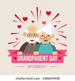 Grandparents Day Vector Design. Flat style design banner or poster image