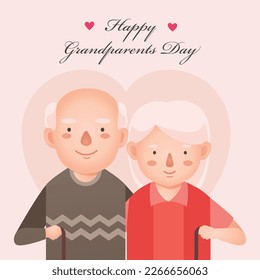 Grandparents Day Vector, grandma and grandpa illustration