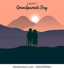 Grandparents day vector. Happy Grandparents day vector.