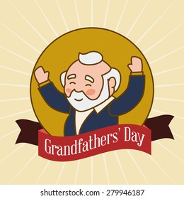 Grandparents design over beige background, vector illustration.