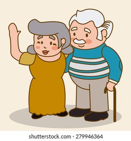 Grandparents design over beige background, vector illustration.