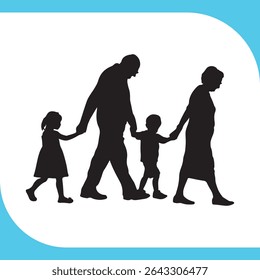 Grandparents with Grandchild Silhouette, Grandpa and Grandma with Grandchild Silhouette, grandpa, grandma, grandchild, family, silhouette, elderly, love, care, seniors, grandparents, child