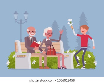 日本人 おじいちゃんと孫 のイラスト素材 画像 ベクター画像 Shutterstock