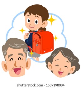 Grandparents happily attending grandchildren ’s elementary school