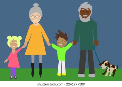 Grandparents happy days vector illustration