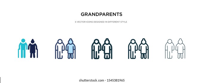 grandparents icon in different style vector illustration. two colored and black grandparents vector icons designed in filled, outline, line and stroke style can be used for web, mobile, ui