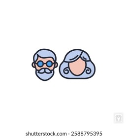 Grandparents icon. Grandparents Symbol sign for mobile concept and web design. Vector icon, Logo illustration, Vector graphics