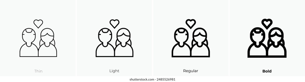 grandparents icon. Thin, Light Regular And Bold style design isolated on white background