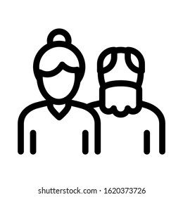 Grandparents Icon Vector. Outline Grandparents Sign. Isolated Contour Symbol Illustration