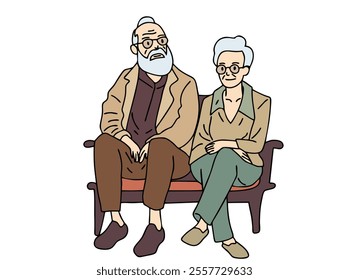 GRANDPARENTS LIVE TOGETHER, CHAT WITH EACH OTHER, AND LOVE EACH OTHER. COOL AND UNIQUE ILLUSTRATIONS ARE VERY SUITABLE FOR YOUR NEEDS AND THIS IS A VECTOR FILE.