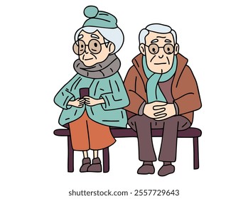 GRANDPARENTS LIVE TOGETHER, CHAT WITH EACH OTHER, AND LOVE EACH OTHER. COOL AND UNIQUE ILLUSTRATIONS ARE VERY SUITABLE FOR YOUR NEEDS AND THIS IS A VECTOR FILE.