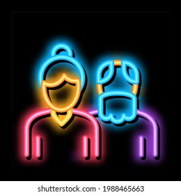 Grandparents neon light sign vector. Glowing bright icon Grandparents sign. transparent symbol illustration