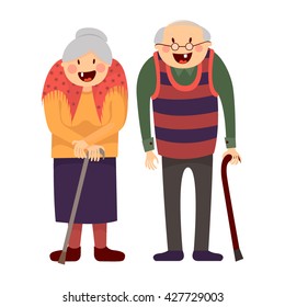 grandparents , old man, an elderly couple , vector graphics