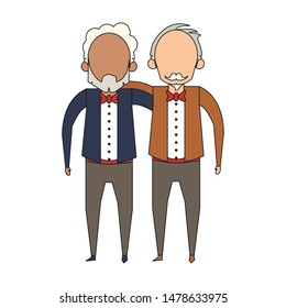 grandparents seniors old retirement grandfathers friends cartoon vector illustration graphic design
