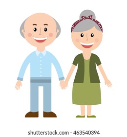 grandparents silhouette isolated icon vector illustration design