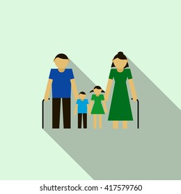 Grandparents with their grandchildren icon