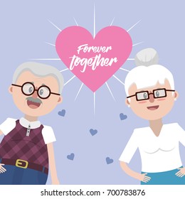 grandparents together with glasses and hairstyle