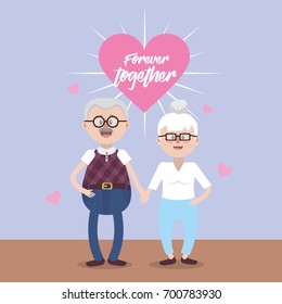 grandparents together with glasses and hairstyle