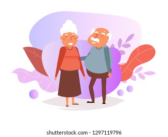 Grandparents 
Vector. Cartoon. Isolated art on white background. Flat