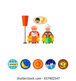 Grandparents Vector Icon