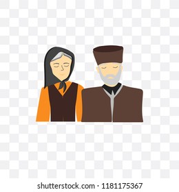 Grandparents vector icon isolated on transparent background, Grandparents logo concept
