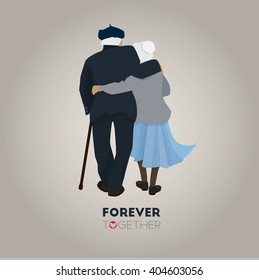 Grandparents. Vector illustration in cartoon style. Grandparents Day. Grandparents couple in love