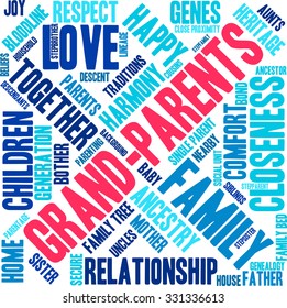 Grand-Parents word cloud on a white background. 