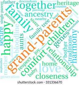 Grand-Parents word cloud on a white background. 