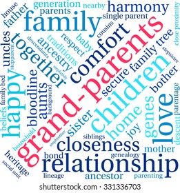 Grand-Parents word cloud on a white background. 