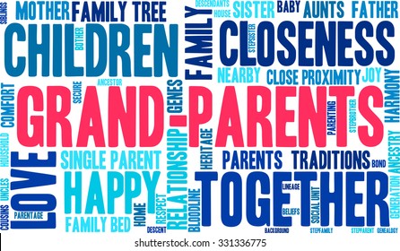 Grand-Parents word cloud on a white background. 