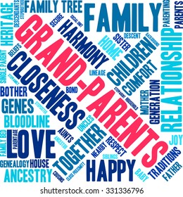 Grand-Parents word cloud on a white background. 