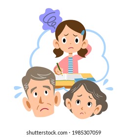 Grandparents worried about a grandchild who can't keep up with school lessons