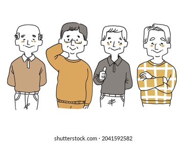 Grandpa's facial expression variation set