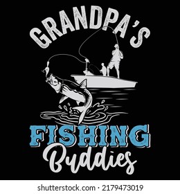 Grandpa's fishing buddies Fishing t shirt and mug design vector illustration