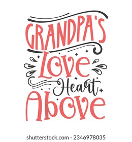 El corazón de amor del abuelo arriba, el diseño de camisetas SVG del día de los abuelos, coloridos archivos de corte SVG, diseño de camisetas del día de los abuelos