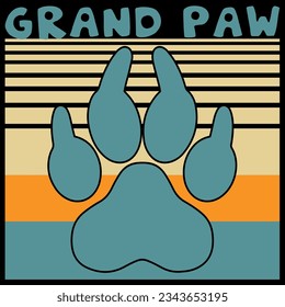 Grandpaw dog grandpa men dad father t-shirt design