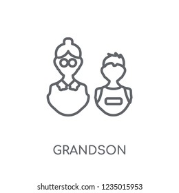 grandson linear icon. Modern outline grandson logo concept on white background from Family Relations collection. Suitable for use on web apps, mobile apps and print media.
