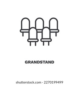 grandstand icon. Thin line grandstand, collection icon from education collection. Outline vector isolated on white background. Editable grandstand symbol can be used web and mobile