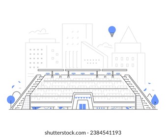 Grandstand of the stadium - modern line design style illustration
