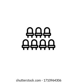 Grandstand vector icon in linear, outline icon isolated on white background