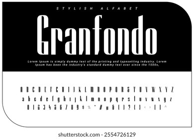 Granfondo Stylish alphabet display vector font and Beautiful luxury Font