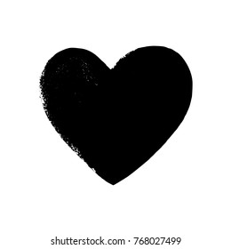 grange black heart. Love symbol isolated on white background. Vector illustration.